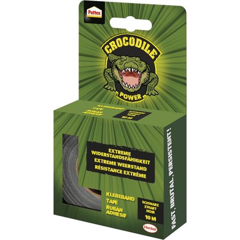 Nastro adesivo Pattex Crocodile nero 10m (confezione da 8) (1/3)