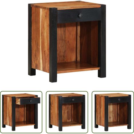 Holz Nachttisch - Nachttisch Braun 40 x 35 x 50 cm Massivholz Akazie (1/5)