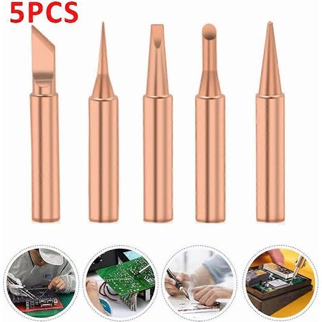 5 pannes de fer à souder 900M-T, diamètre du cuivre de 0,5 à 5 mm, pour fers à souder électriques