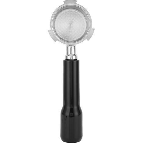 Porte-filtre sans fond pour machine à café, en acier inoxydable, 51 mm, noir. Outil de remplacement pour panier-filtre. Accessoire pour machine à café. (1/5)
