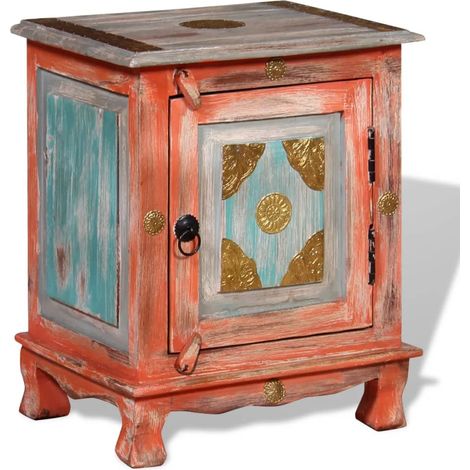 Table de chevet Bout de Canapé Table d'Appoint Chevet Bois de manguier massif Orange -BV93583 (1/5)