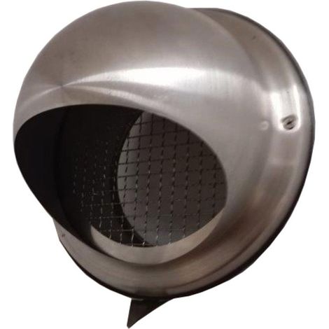 Unelvent – Prise d'air semi-sphérique en acier inox D.160 mm – Grille anti-volatile – Joint périphérique anti-moustaches – 870263
