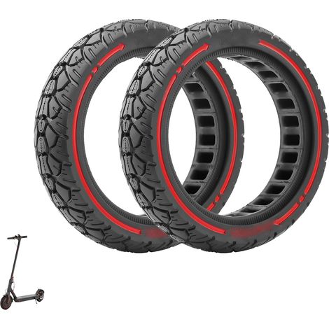8,5x2,0(230x50) E Scooter Off-road Pneu Plein en Caoutchouc 8 2/1x2,0 Pneus Solides 8,5 Pouces de Remplacement pour Xiaomi M365 Scooter Électrique Anti-crevaison (Ligne rouge2 PCS) (1/5)