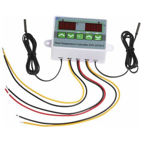 Ulisem – Contrôleur de température numérique 220V avec double affichage – Plage de mesure -50 à 110 °C – Précision ±0.5 °C – Utilisation en serre