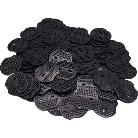 100 PCS Rondelles pour Piquets de Fixation en Acier pour bâche, Rondelle d'ancrage en U pour Piquets de Jardin, Piquets de Fixation Tente (2 Trous communs) (1/4)