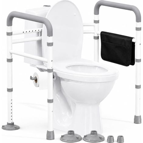 Barre d'appui wc, Cadre toilette sécurisé,convient à la plupart des toilettes (1/5)