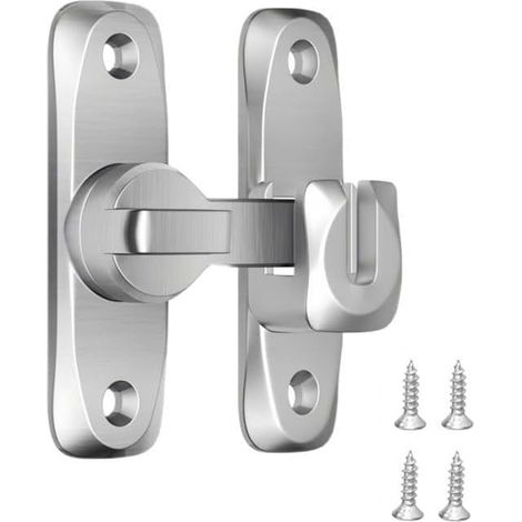 Sliding Door Lock, 90/180 Degree Internal Door Lock with Screw Latch Door Lock Interior Sliding Lock for Doors, Windows, Bedrooms, Bathrooms, Wine Cabinets, Gardens (1/3)