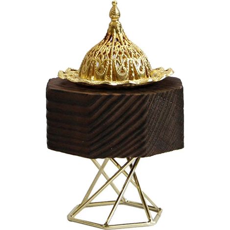 Goldener, dekorativer, achteckiger Räuchergefäß aus Metall für Zuhause, Yoga, Fenster, Schlafzimmer-Black wood (1/5)