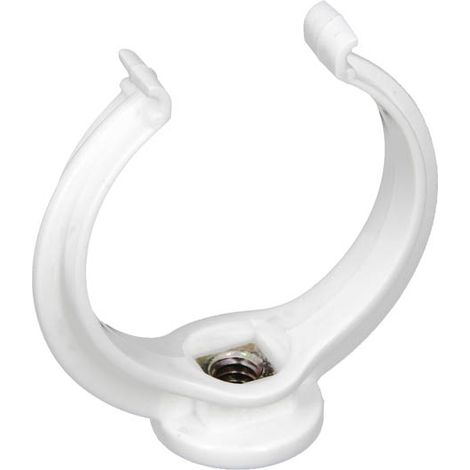 Nicoll – Collier de serrage lyre pour tube de descente Ø50 mm – Fixation murale – Pour espaces confinés – Blanc