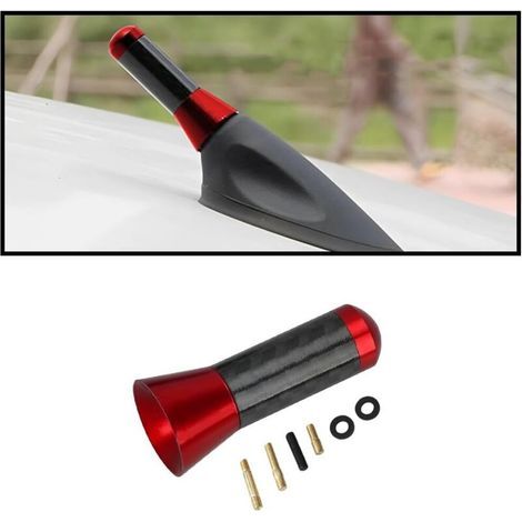 Short Car Antenna, Universal Amplified Short Car Radio Antenna, Car Stereo FM AM Antenna Replacement for All Cars, Vehicles, and Trucks (Red) (1/5)