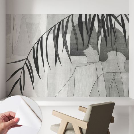Papier peint autocollant avec imprimé pour intérieur moderne application facile a motif Palmier abstrait 104x70 cm (1/5)