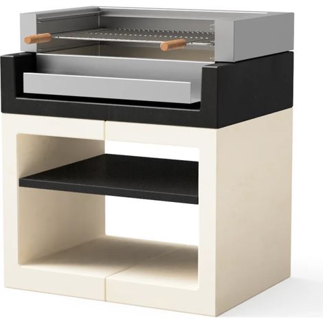 Module de barbecue encastrable Kitaway 84 x 63 x 101 cm Base blanche/noire pour barbecue de jardin extérieur (1/5)