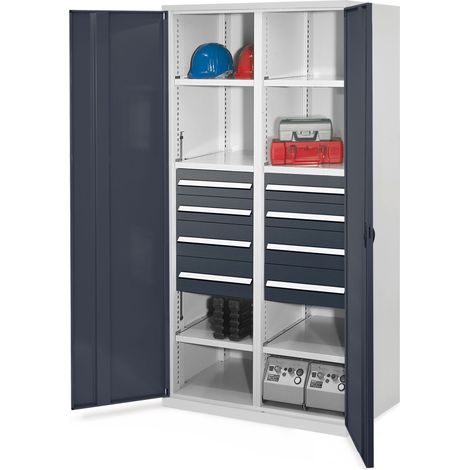 Kappes Schwerlastschränke mit Mitteltrennwand 1950x1000x600mm Vollblechtüren Modell 54 anthrazitgrau