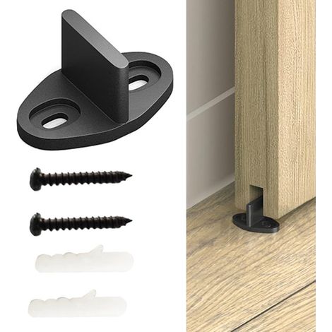 Guide de sol pour porte de grange coulissante plastique, noir (1/5)