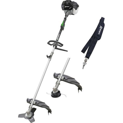 Ribimex – Débroussailleuse thermique 43 cc – Moteur 2 temps 1,67 HP – Réservoir 1,2 L – Lame métal 3 dents Ø 255 mm – Coupe-bordure 430 mm