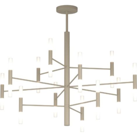 Lampadario moderno top light space 1226 100 g9 led metallo acrilico, finitura metallo sabbia