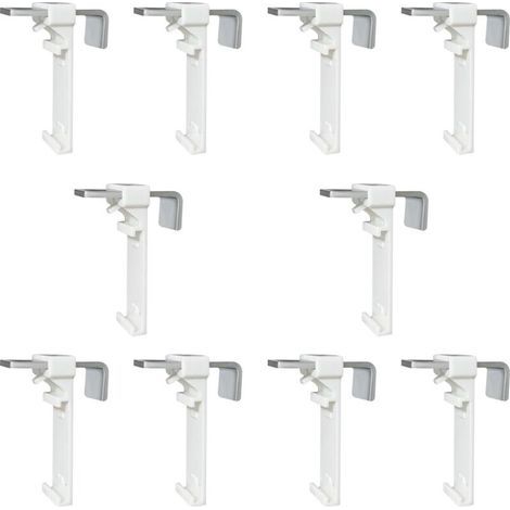 Lot de 10 supports de serrage pour store enrouleur double, store double sans perçage, à clipser et à coller, comme accessoire de rechange pour la fixation sur une fenêtre en PVC fixe (1/5)