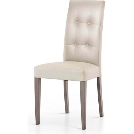 JACQUELYN - sedia moderna ecopelle con 4 bottoni