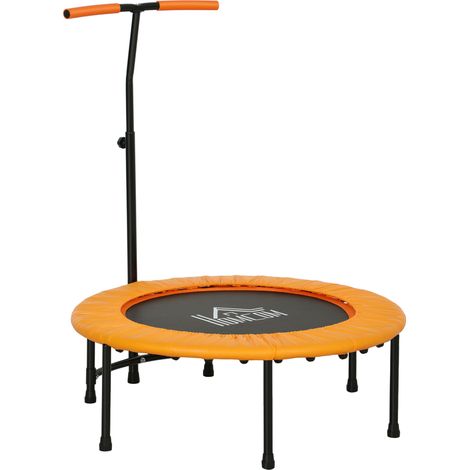 40" Fitness Trampoline Adjustable Handle, Rebounder Trampoline, Mini Jumper for Indoor Eercise Workout, Orange (1/5)