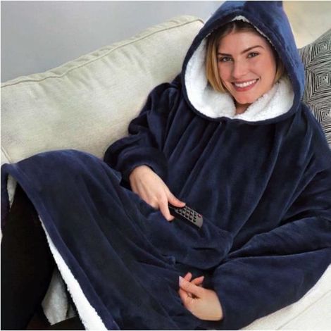 1 pièce Couverture surdimensionnée, capuche XXL, poches géantes, conception bras libres, pour adulte et enfant, usage intérieur