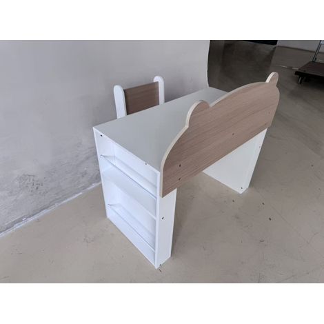 AIYAPLAY Set Tavolo Bambini con Sedia, Librerie Laterali, 3-8 Anni, Bianco (1/5)