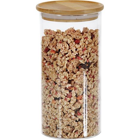 Récipient en verre avec couvercle en bambou, 1,2 L, KESPER