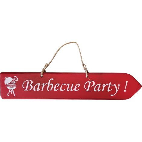 Plaque décorative en bois - Barbecue Party - rouge (1/2)