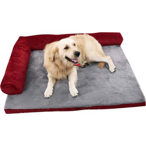 Hundebett waschbar mit abnehmbarem Kissen, Jujube Rot M