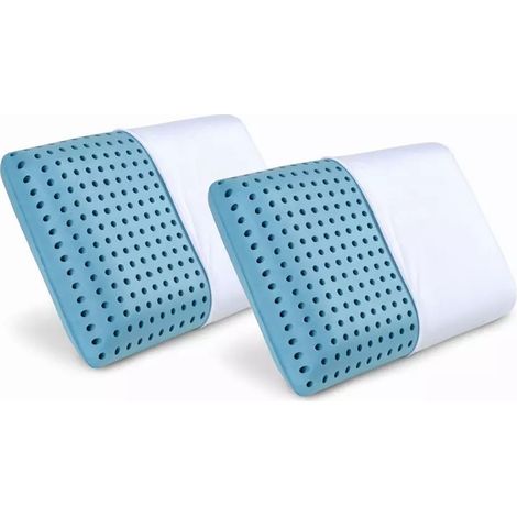 2x Cuscini AquaGel in memory foam, con microcapsule in gel ringrescante – 70x40cm