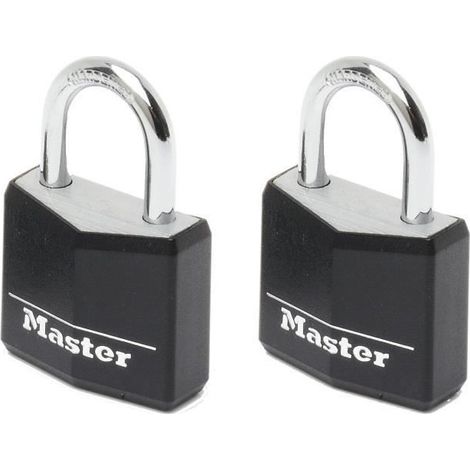 MASTERLOCK Lot de 2 cadenas aluminium 30mm couverture vinyle