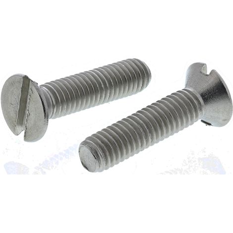 Vis à métaux RS PRO M6 à tête Fraisée fendue en Acier Inoxydable, 25mm ( Prix pour Sachet de 50 )