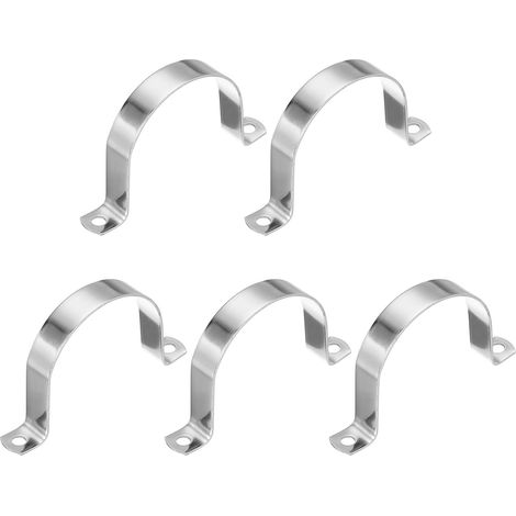 5 pièces Collier rigide pour tuyau 76 mm fixation de câble ou fil attache de conduit en acier inoxydable 304, support en U épais à 2 trous, 3 pouces, Collier pour tuyau (1/5)