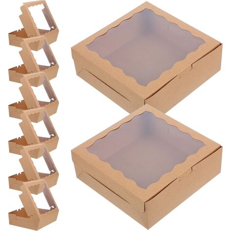 10 Papierboxen mit Sichtfenster Quadratisch pour (1/5)