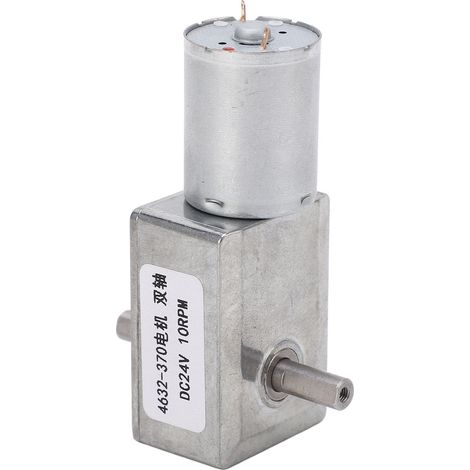 Moteur à engrenage hélicoïdal DC 4632 370, arbre double aluminium-laiton, mini turbine pour ventilateur électrique, 24V 10 tr/min (1/5)