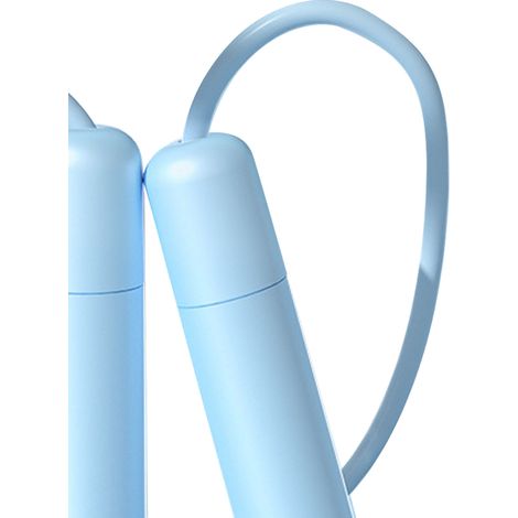 Corde à sauter pour enfants, réglable et mignonne, avec poignée confortable, idéale pour l'école primaire et la maternelle (bleue). (1/5)