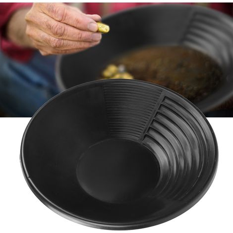 Multifunktionale Goldwaschpfanne aus schwarzem Kunststoff zum Goldwaschen, Sieben und Sortieren (1/5)
