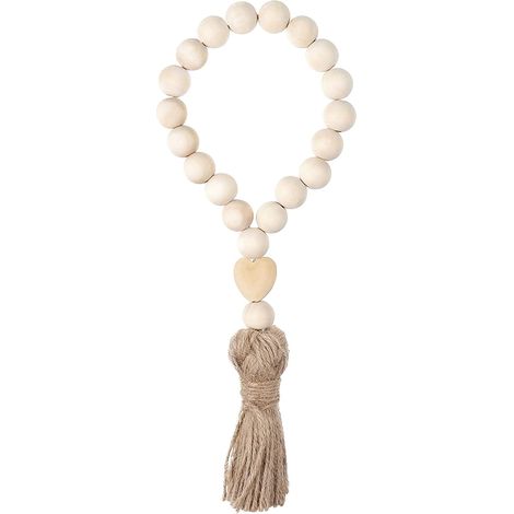 Guirlande De Perles En Bois - Décoration Rustique Pour Porte Plante Et Intérieur - 1 Pièce