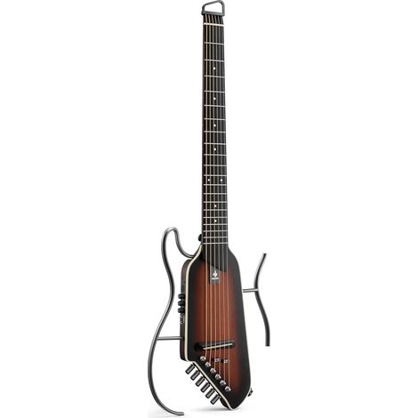 HUSH I EVO2 Guitare Acoustique-Électrique de Voyage, Ultra-Légère, Sans Tête, avec Accordeur Intégré, Supports Amovibles et Sortie Casque – Sunburst (1/5)