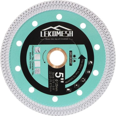 Ceramic Diamond Disc 125 mm – Extra Fine Diamond Cutting Disc Use X-Grid, Porcelain, Tiles, Marble, Granite, Stone, Artificial Stone (1/5)