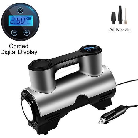 Gonfleur de pneus numérique, compresseur d'air portable, pompe à air pour voiture avec lumière LED, arrêt automatique, 3 N