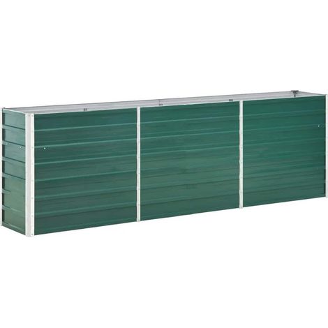 Garden Raised Bed Galvanised Steel 240x40x77 cm Green vidaXL