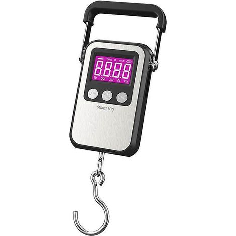 Balance numérique portable pour hameçons, poids maximum 60 kg (10 g), écran LCD haute définition, compatible avec les bagages et le matériel de pêche, modèle WH-A35, batterie A. (1/5)