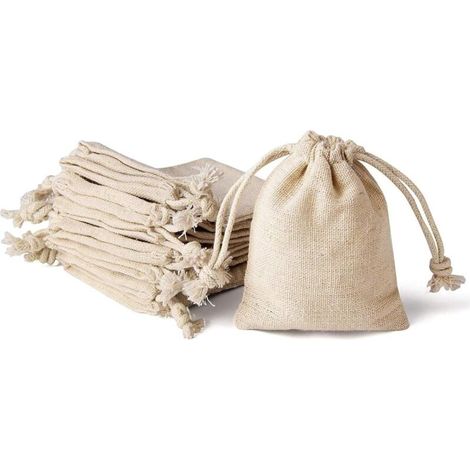Lot de 20 sacs en coton à double cordon de serrage 7,6 x 9,4 cm pour petits bijoux, bracelets, perles, épices, sacs cadeaux (1/5)