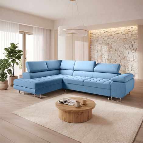 Ecksofa, umwandelbar, links, 4-Sitzer, Eden Blau (1/5)
