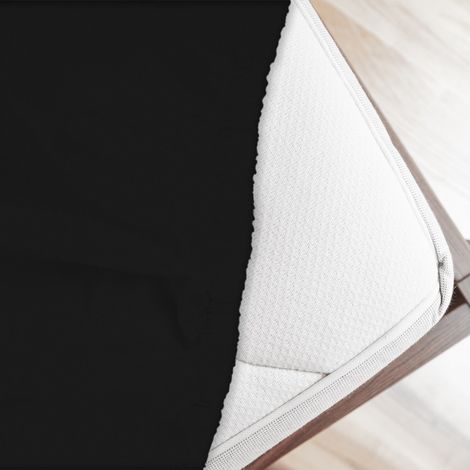 Lenzuolo letto sotto con angoli 100% puro cotone Made in Italy tinta unita Nero - 1 Piazza