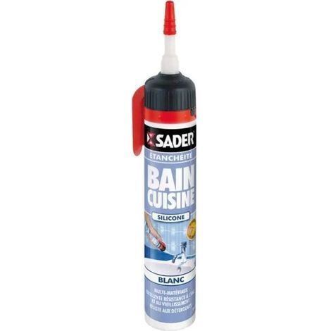 Cartuccia di silicone bianco 200ml, pistola integrata SADER