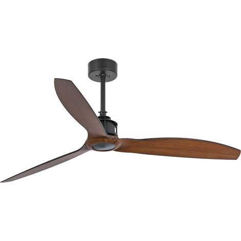 FARO Ventilateur de plafond Ø1280 moteur DC 6 vitesses fonction inverse compatible TUYA pales finition noyer acier noir mat Just Fan M FARO-33395WT Just Fan M (1/2)