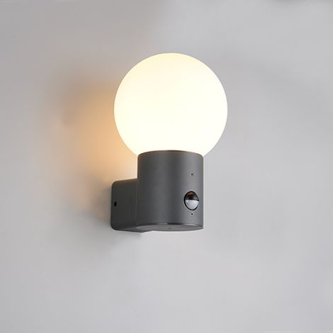 Lampe murale en sphérie Mures anthracite avec capteur - 269869142 (1/3)