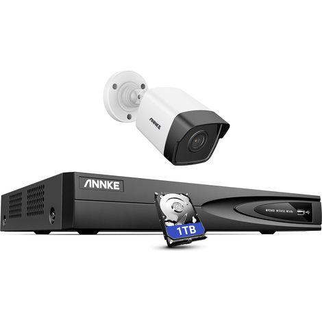 ANNKE 4CH PoE NVR 5MP Super HD IP Security Camera System Audio Record Night Vision H.265+ Outdoor IP67 Weatherproof CCTV Kit - 1TB HDD (1/5)