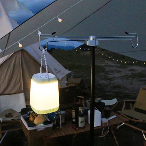 Support de lanterne de camping pliable, poteau de lampe suspendu en alliage d'aluminium pour pique-nique, randonnée et pêche. (1/5)